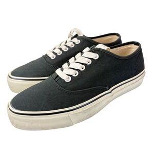 HOOD 1960s CV Oxford Sneakers Mens 6 Womens 8 Black Lace Up Shoes Cotton Canvas